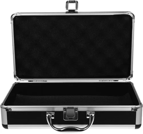 Miniatura 9 de Hemobllo Caja de herramientas de aluminio de 11 x 6 x 3 pulgadas, funda de capa de espuma con cerradura para herramientas organizadas, medicamentos