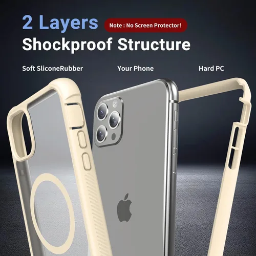 Miniatura 2 de jaroco - Funda magnética compatible con MagSafe para iPhone 11 de 6.1 pulgadas; protección de grado militar contra caídas, de doble capa