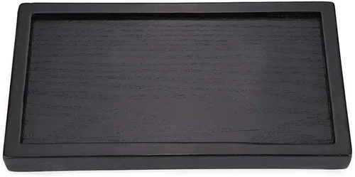 Miniatura 6 de Bandeja de madera, bandeja rectangular de madera maciza para servir, moderna, elegante, para té, café, aperitivos, comidas, plato con bordes
