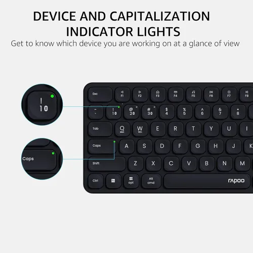 Miniatura 6 de Rapoo Combo de teclado y mouse inalámbricos, Blade Series E9310M de 99 teclas ultradelgado y mouse silencioso M300G, compatible con 4 dispositivos