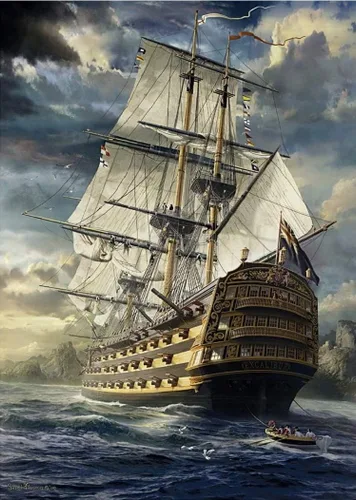 H.M.S. Excalibur - Rompecabezas para adultos de 1000 piezas de 27.56 x 19.69 pulgadas para adultos y niños, juego educativo para reducir la presión,