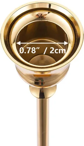 Miniatura 5 de Juego de 15 portavelas dorados para candelabros, portavelas cónicos Inweder de metal altos para centro de mesa, boda, decoración del hogar, comedor