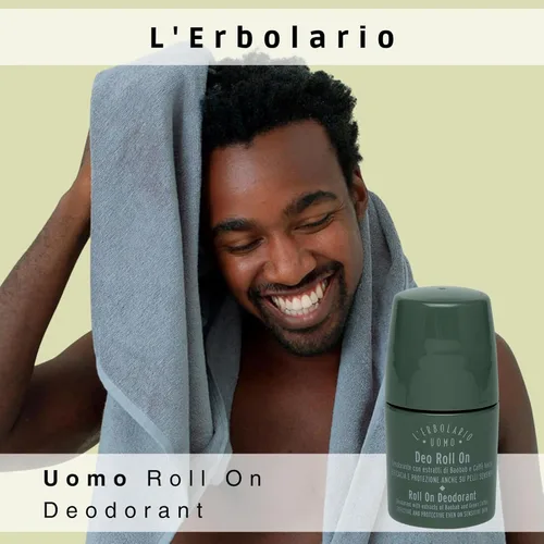 Miniatura 2 de L'Erbolario Uomo Roll On Desodorante para hombre con baobab y extracto de café verde, inhibe olores, suaviza la piel, para todo tipo de piel, 1.6