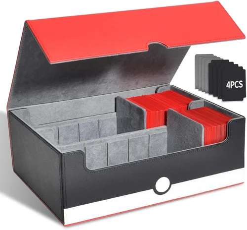 Miniatura 7 de tombert Caja de baraja premium de 150+ para PTCG, MTG, de gran capacidad con 2 divisores, para más de 100 cartas con funda TCG Juegos de cartas