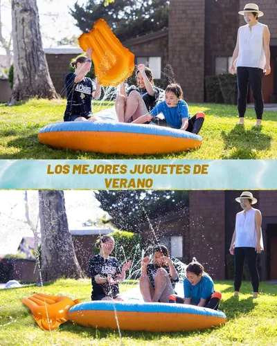 Miniatura 6 de Spring Water Tobogán acuático y deslizador de agua de 32 pies para niños y adultos, juguetes acuáticos de verano al aire libre con rociador, 2