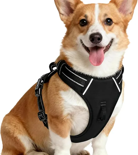 Miniatura 157 de Arnés para perro sin tirones, chaleco reflectante ajustable y acolchado para mascotas con asa de fácil control, fácil de llevar con nudo elegante