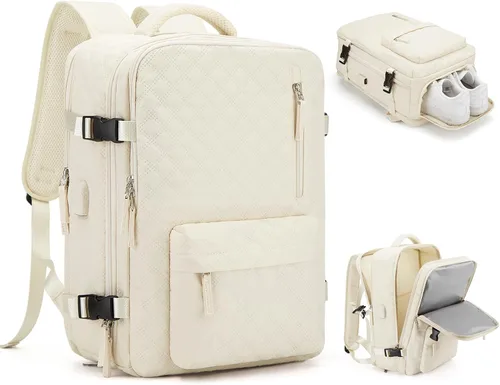 Miniatura 52 de WONHOX - Mochila grande, aprobada para vuelo, unisex, para viajes, trabajo, negocios o laptop, a1-Negro, Medium