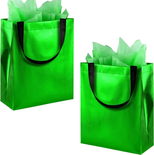 Miniatura 11 de BLEWINDZ Bolsas de Regalo Coloridas con Papel de Seda – 12 Bolsas de Regalo Reutilizables Tamaño Mediano - Ideales para Bolsa de Dulces, Cumpleaños