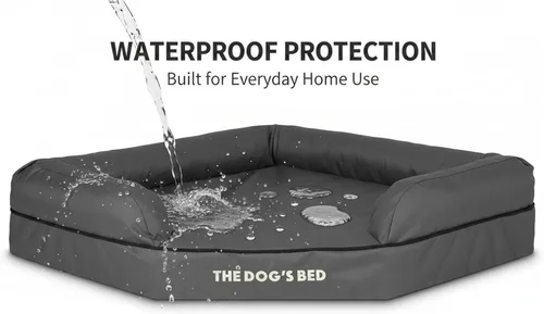 Miniatura 5 de The Dog's Bed - Cama ortopédica de espuma viscoelástica para perro, tela Oxford, gris con ribete negro, mediana