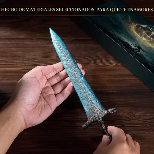 Miniatura 4 de RACEROCKET Elden Ring Espada de la Luna Oscura Gran espada de caballero recto Modelo de espada de metal de artes marciales de 11.8 pulgadas