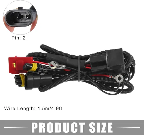 Miniatura 4 de HID Arnés de relé de cableado de batería de 4.9 ft / 4.9 pies de largo 9006/9012/H10/9005 HID Lámparas Kit de relé de enchufe de 12 V Ruber