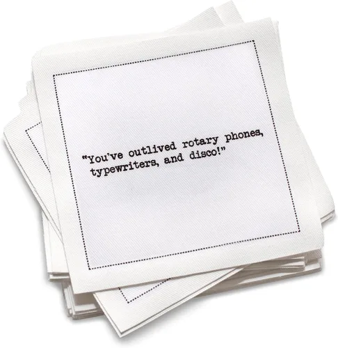 Miniatura 20 de Five Star Funny Dog Quotes Servilletas de cóctel de algodón blanco 50 servilletas de bebidas desechables de lujo con citas ingeniosas de perros