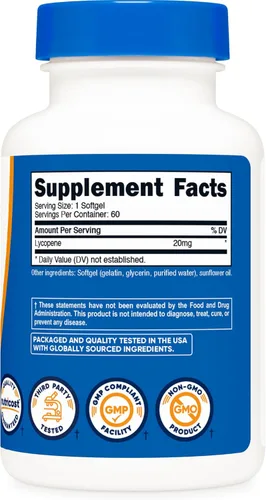 Miniatura 5 de Nutricost Licopeno (20 mg) 60 cápsulas blandas, sin gluten, sin OMG