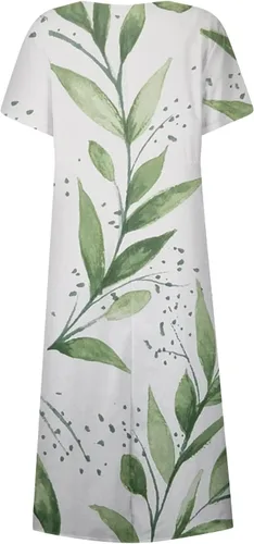 Miniatura 4 de Vestido cóctel Mujer bolsillos Floral Maxi Vestidos fluidos Manga Corta Fiesta Vestido Calle Cuello Redondo 2023