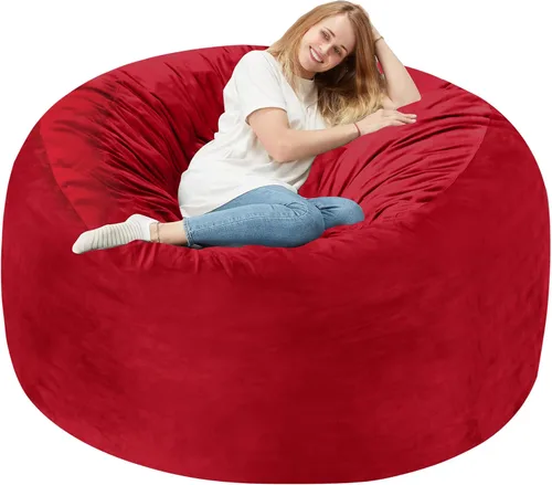 Miniatura 87 de Homguava - Sillón puff de 3 pies Sillón estilo puff grande de 3 pulgadas con relleno de espuma viscoelástica, sofá suave con funda de terciopelo