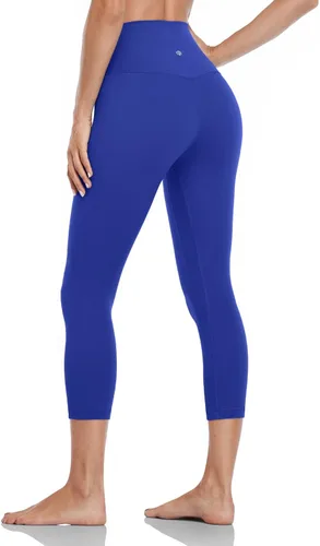 HeyNuts Leggings capri esenciales de cintura alta para yoga, control de abdomen, pantalones recortados de entrenamiento de 21 pulgadas