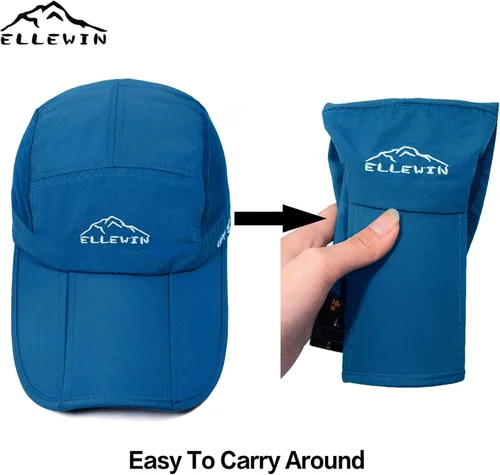 Miniatura 32 de ELLEWIN Gorra de béisbol unisex UPF 50 sin estructura, con pico grande y plegable