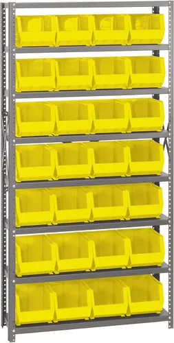 Miniatura 349 de Quantum QSBU-245BK Heavy Duty Shelving Unit with (7) Shelves and (24) QUS245 Black Bins for Garage Warehouse Storage Distribution 400 lb Load