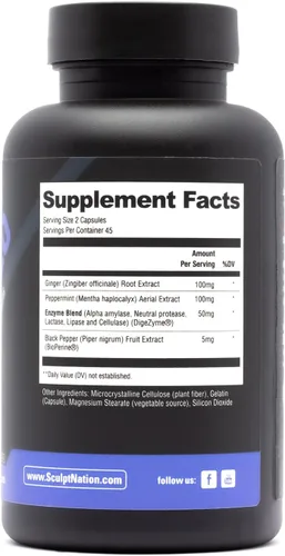 Miniatura 5 de Sculpt Nation by V Shred Digestive Enzymes - Enzimas múltiples para la digestión y apoyo a la salud intestinal, alivio ocasional de la hinchazón