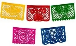 Banderín mexicano de plástico mediano, multicolor