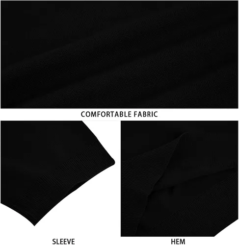 Miniatura 2 de Runcati Camiseta casual para hombre, elástica, de manga corta, de punto, de ajuste delgado, cuello redondo, suéter básico sólido