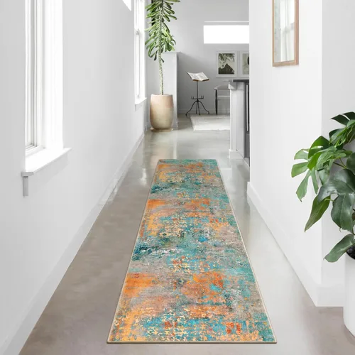 Miniatura 3 de Lahome Alfombra Abstracta Moderna - Alfombra de Pasillo Colorida de 2x8 Pies, Antideslizante Lavable, Alfombra de Baño, Alfombra de Entrada
