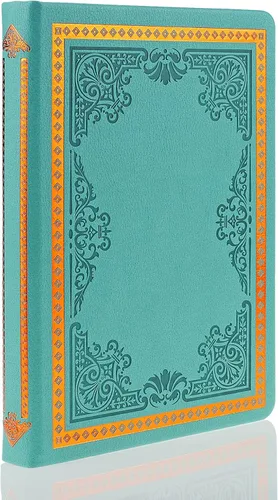 Miniatura 12 de Mazeran Diario vintage, tapa dura de piel sintética, cuaderno de escritura retro en relieve, agenda personal con forro universitario, 5.5 x 7.7