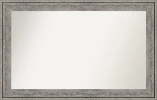 Miniatura 443 de Amanti Art Espejo de pared personalizado no biselado (24.5 x 24.5 pulgadas), marco gris marrón alta, varios tamaños personalizados, espejo de baño