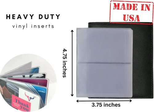 Miniatura 5 de Juego de 2 carteras hipster de vinilo resistente de 6 páginas hechas en Estados Unidos, Gris, Minimalista