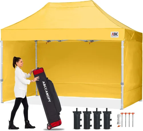 Miniatura 16 de Abccanopy - Toldo de 10 x 10 pies, con paredes laterales, sombra instantánea, con bolsa con ruedas para guardarlo. Incluye 4 bolsas de lastre, Azul