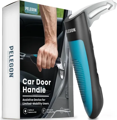 PELEGON Manija de Puerta de Automóvil para Ancianos (Paquete de 1) Manija de Asistencia de Bastón de Automóvil con Agarre Antideslizante, Gancho de