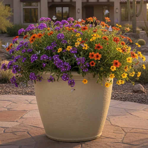 Miniatura 8 de Sunnydaze Anjelica - Maceta grande de plástico de 20 pulgadas para plantas, maceta grande de plástico de doble pared para exteriores con agujeros