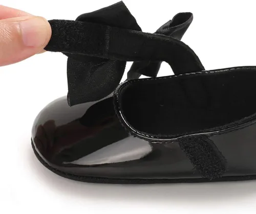Miniatura 7 de WILLFUN Zapatos planos Mary Jane para bebés y niñas con lazo, vestido de princesa, zapatos de cuna, suela de goma suave antideslizante