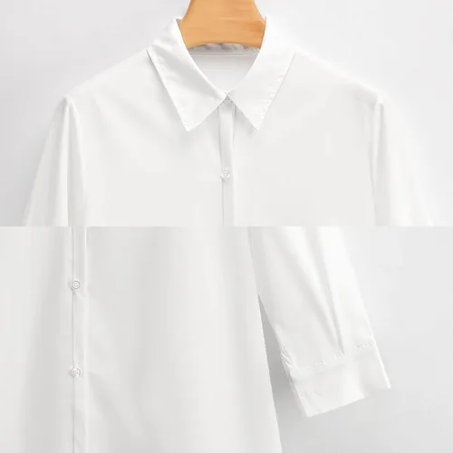 Miniatura 7 de Vestido de camisa de manga larga con botones y bandera cubana para mujer