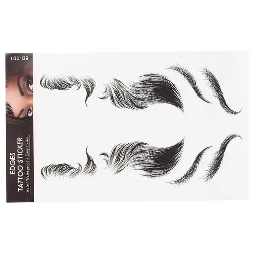 Miniatura 6 de Calcomanías para el cabello para mujer, calcomanías realistas de flequillo para línea de cabello alta y peinados de moda, calcomanía de línea