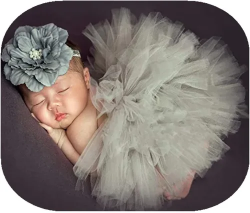 Accesorios de fotografía para bebé niño y niña, trajes para sesión de fotos recién nacidos, encantador, vestido tutú, diadema de flores