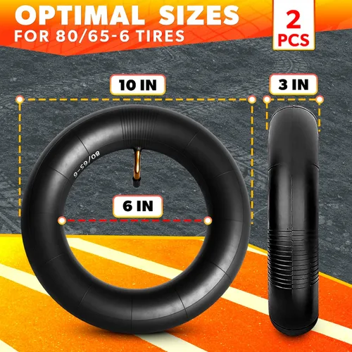Miniatura 2 de 2 Piezas Tubos Interiores para Neumáticos de Scooter Eléctrico 10x3 pulgadas - Neumático de Scooter Eléctrico 80/65-6 Tubo Interior de 10 Pulgadas