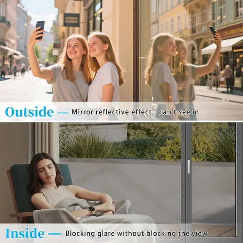 Miniatura 5 de ConCus-T Película unidireccional para ventana, tintado de bloqueo solar, película de privacidad para ventana, película solar anti-UV, película