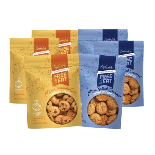 Miniatura 4 de Cybele's Free To Eat Mini galletas sin gluten y veganas, a base de plantas, sin lácteos, soja ni nueces, galletas crujientes, aperitivo seguro