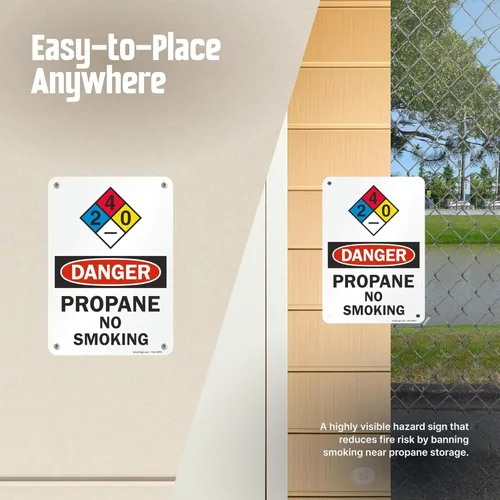 Miniatura 6 de SmartSign Letrero NFPA "Peligro - Propano, No Fumar" Aluminio de 10 x 14 pulgadas