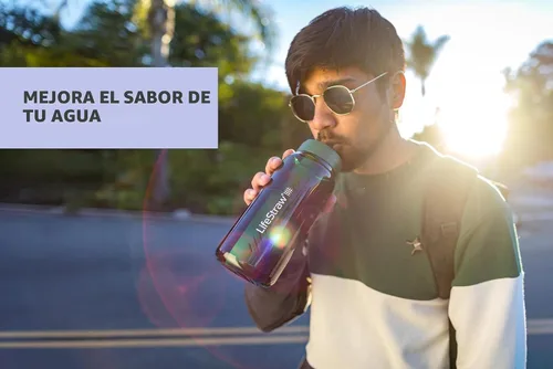 Miniatura 5 de LifeStraw Serie Go – Botella de filtro de agua sin BPA para viajes y uso diario, elimina bacterias, parásitos y microplásticos, mejora el sabor, 1L