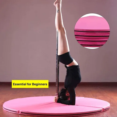 Miniatura 6 de Dxcaicc Tapete de baile de poste de 47.2 in de diámetro, redondo, plegable, portátil, para fitness, baile, adecuado para principiantes, fitness