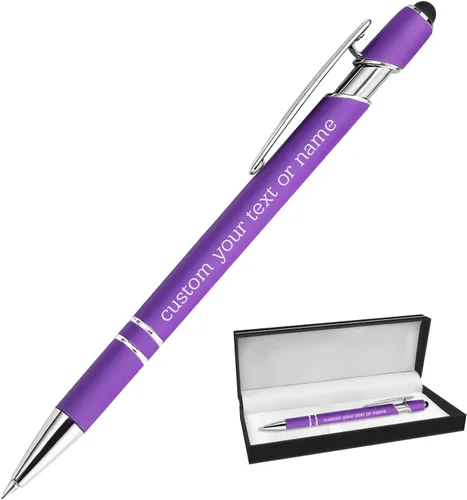 Miniatura 14 de Bolígrafos personalizados con nombre a granel, juego de bolígrafos personalizados, lápiz capacitivo grabado, logotipo, texto, regalo para negocios