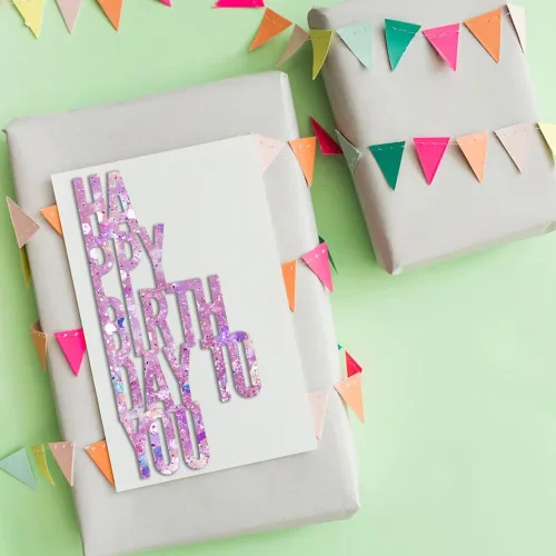Miniatura 5 de Estivaux Globos de cumpleaños troquelados para hacer tarjetas, troqueles de letras de feliz cumpleaños, plantillas de troqueles de celebración