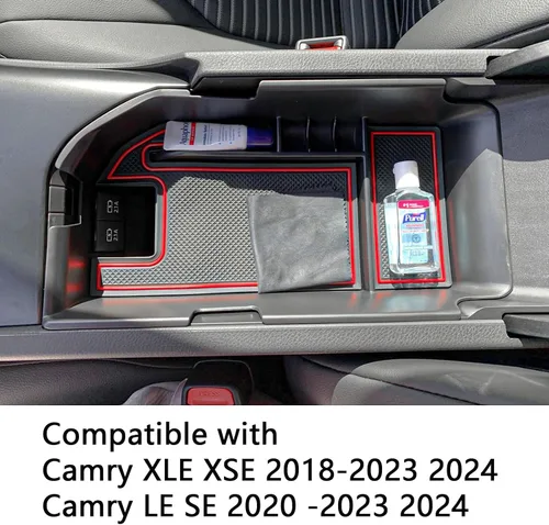 Miniatura 7 de EDBETOS Bandeja Organizadora de Consola Central Compatible con Toyota Camry XLE XSE 2018-2024 y Camry LE SE 2020-2023 2024 Accesorios Caja de Rojo