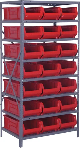 Miniatura 289 de Quantum QSBU-245BK Heavy Duty Shelving Unit with (7) Shelves and (24) QUS245 Black Bins for Garage Warehouse Storage Distribution 400 lb Load