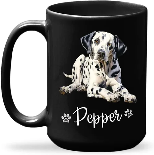 Miniatura 25 de Taza de viaje negra personalizada con nombre a elegir de 11 onzas, 15 onzas, taza de cerámica personalizada para perros Chihuahua, regalo