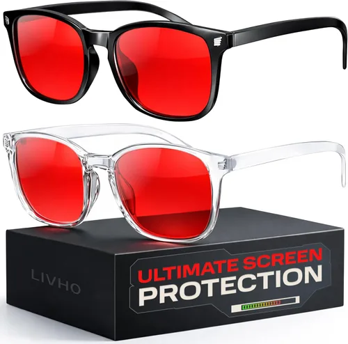 Miniatura 14 de Livho Gafas de Luz Azul de Alta Tecnología - Gafas de Computadora con Bloqueo Avanzado de Luz Azul - Fatiga por Pantalla y Protección UV