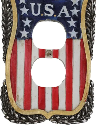 Miniatura 6 de Ebros Gift Juego de 2 placas de pared rústicas patrióticas occidentales con águila calva en la bandera de Estados Unidos vintage, bandera de Estados
