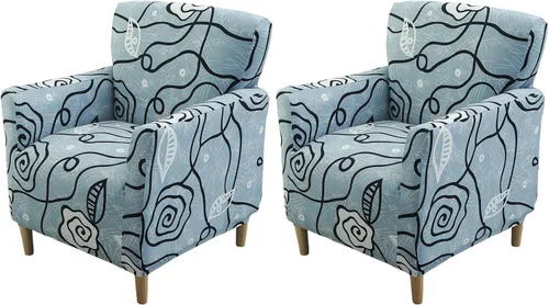 Miniatura 19 de FUANGUI Funda para Sillón de Banquete con Brazos Fundas para Sillas Elásticas Funda para Sillón Club Funda Suave para Sillón Sofá Cubiertas 03